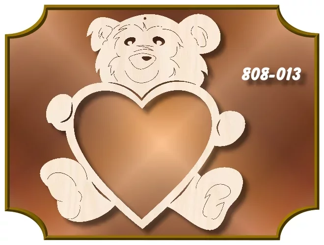 Klöppelrahmen Großes Herz mit Bär