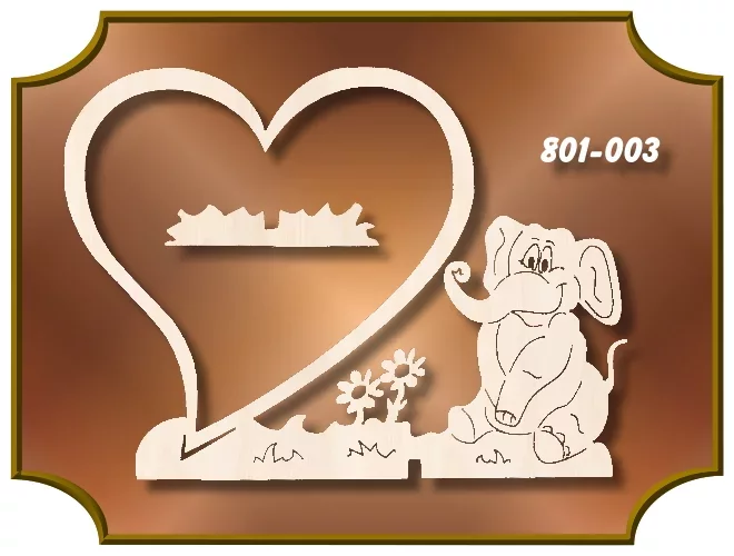 Klöppelrahmen Herz mit Elefant