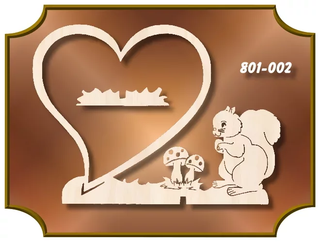 Klöppelrahmen Herz mit Eichhörnchen