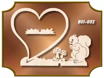 Klöppelrahmen Herz mit Eichhörnchen