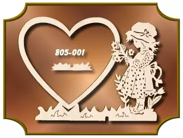 Klöppelrahmen Herz mit Blumenmädchen