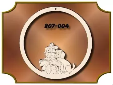 Klöppelrahmen Mobilering Mädchen mit Hund