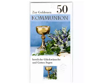 Goldene Kommunion Glückwunschkarte