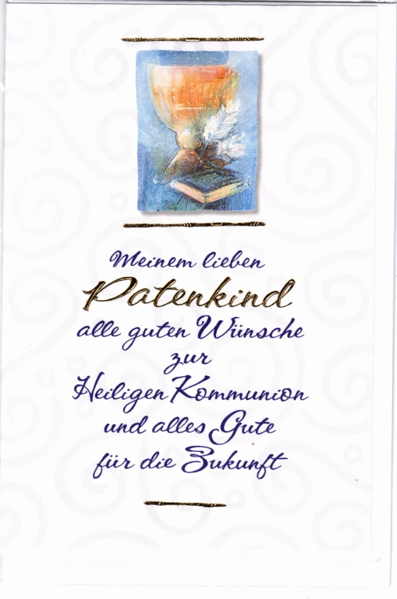 Kommunion Patenkind Glückwunschkarte