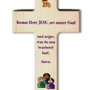 Kreuz aus Buchenholz "Komm Herr Jesu....."
