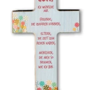 Kreuz aus Buchenholz "Lieber Gott ich wünsche mir........"
