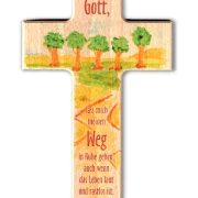 Kreuz aus Buchenholz "Lieber Gott lass mich meinen Weg"