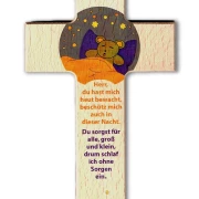 Kreuz aus Buchenholz "Herr du hast mich bewacht........"