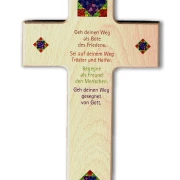 Kreuz aus Buchenholz "Geh deinen Weg