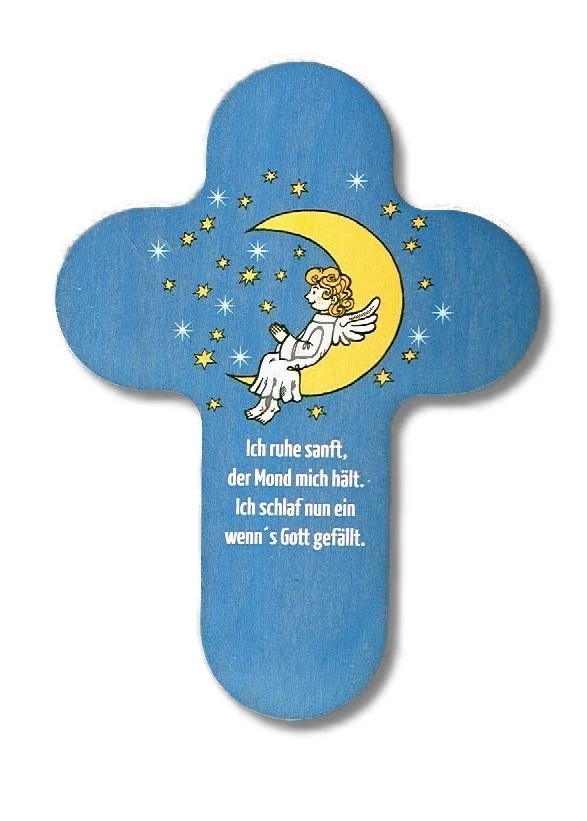 Kreuz aus Buchenholz "Ich ruhe sanft....."