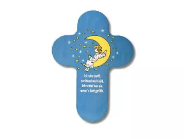 Kreuz aus Buchenholz "Ich ruhe sanft....."