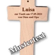 Kreuz aus Buchenholz "Herr, bleibe bei uns......"