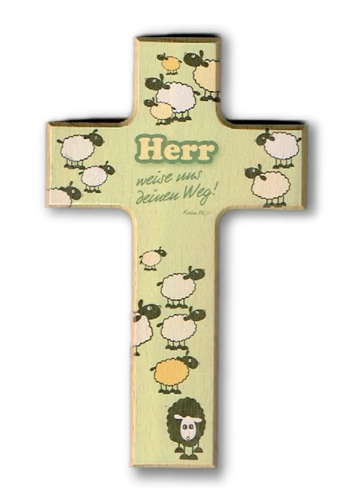 Kreuz aus Buchenholz "Herr weise uns deinen Weg"
