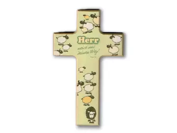 Kreuz aus Buchenholz "Herr weise uns deinen Weg"