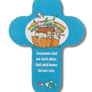 Kreuz aus Buchenholz "Zusammen sind wir nicht allein"