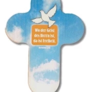 Kreuz aus Buchenholz "Wo der Geist des Herrn ist........"