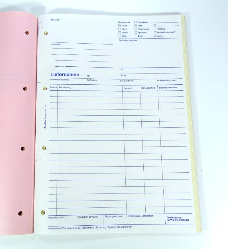 Lieferscheinbuch A4 3x50Blatt