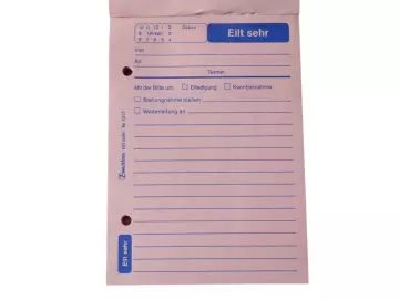 Notizblock "Eilt sehr"