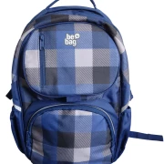 Rucksack Schulrucksack BE-BAG KARO-BLAU