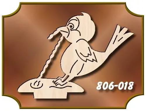 Steckfigur VOGEL mit WURM zu Sommerbaum Aufsteller