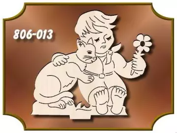 Steckfigur JUNGE MIT KATZE zu Sommerbaum Aufsteller