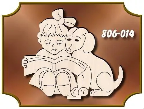 Steckfigur MÄDCHEN MIT HUND zu Sommerbaum Aufsteller