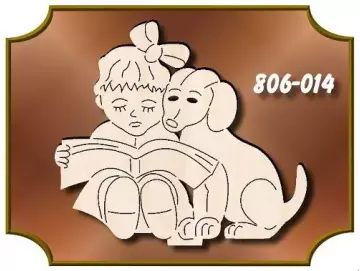 Steckfigur MÄDCHEN MIT HUND zu Sommerbaum Aufsteller