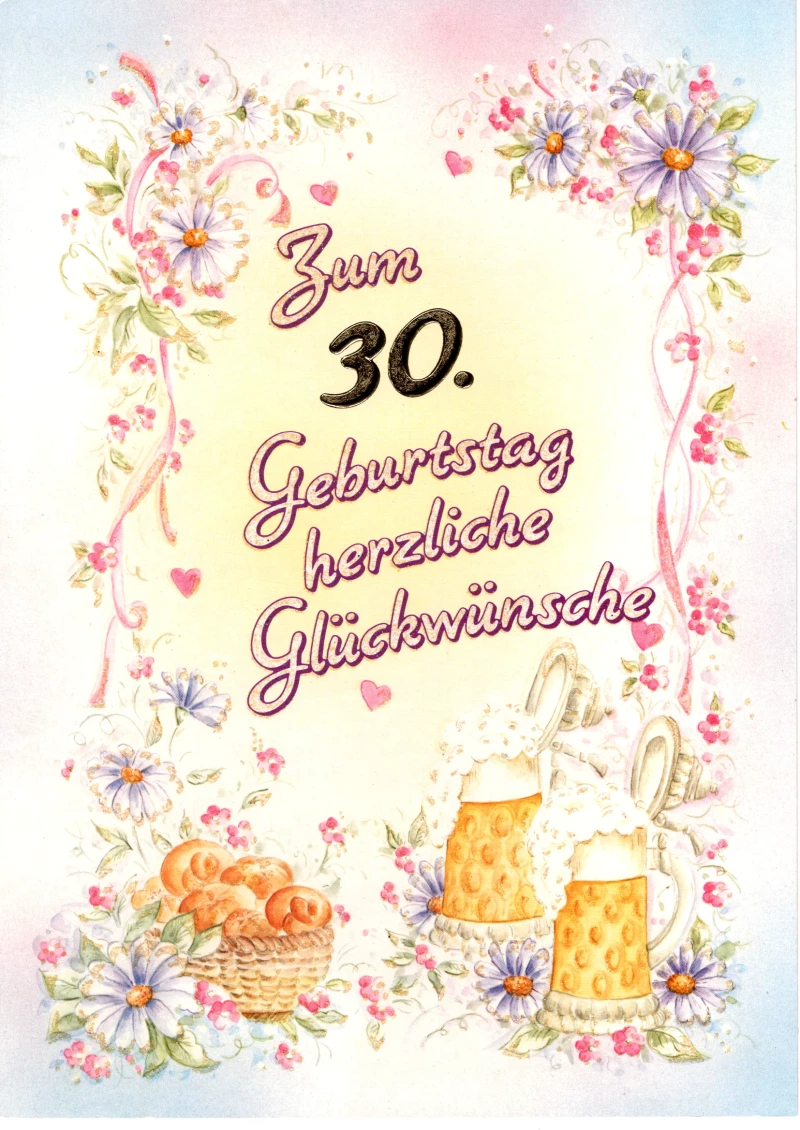 Geburtstagskarte A4 groß 30. Geburtstag